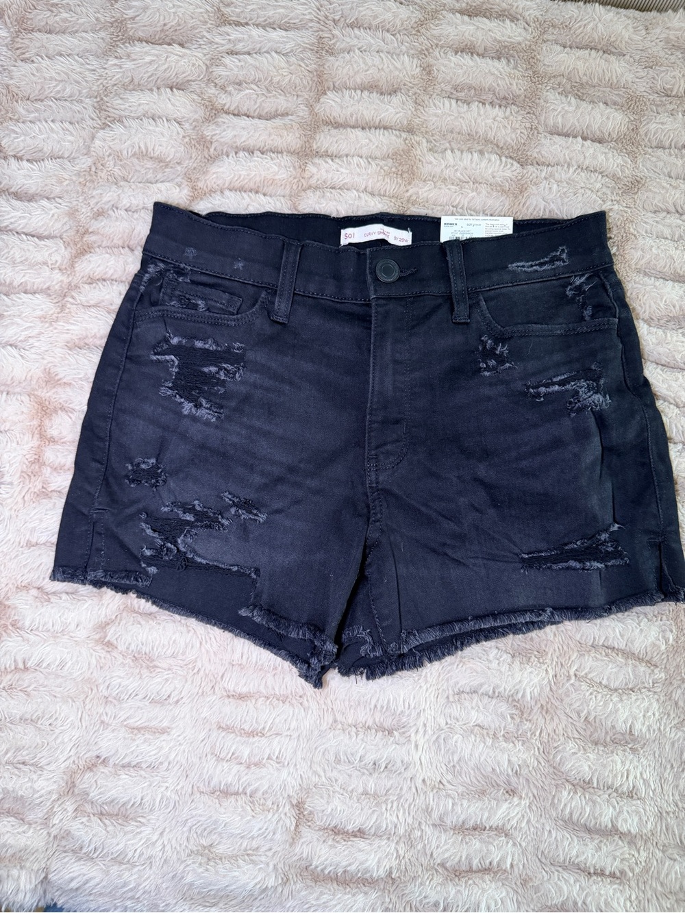 Kohl's Black Distressed Jean Shorts